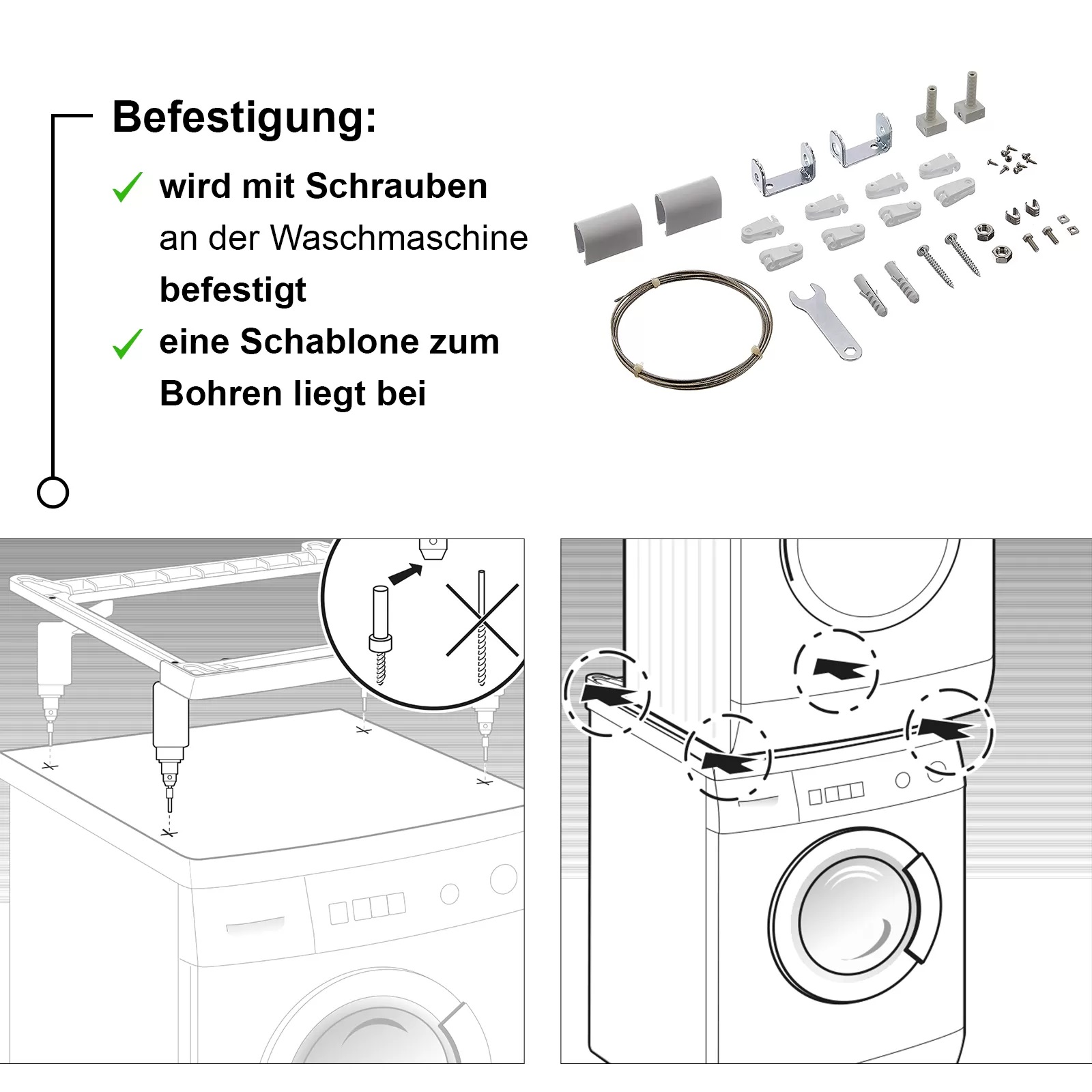 Bosch WTZ20410 Verbindungssatz ohne Schublade weiss, 00576101 ...